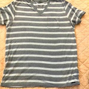 On the Byas striped tee.